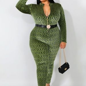 Swirl green jumpsuit